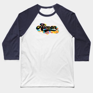 Aimon Letter Fluid Baseball T-Shirt